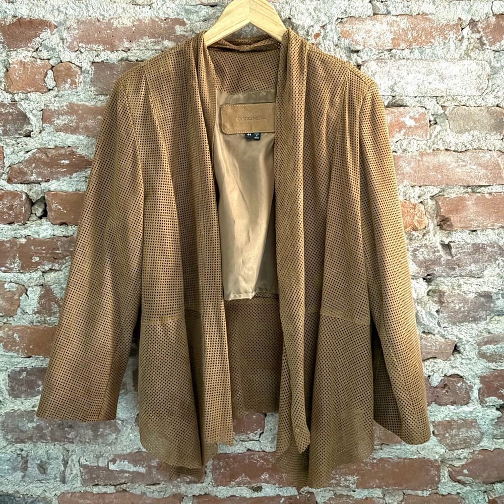 Cigno Nero Women’s Tan Perforated Leather Jacket